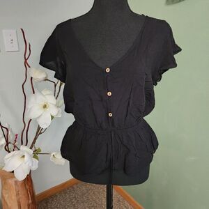 One love clothing peplum shirt Size M Black